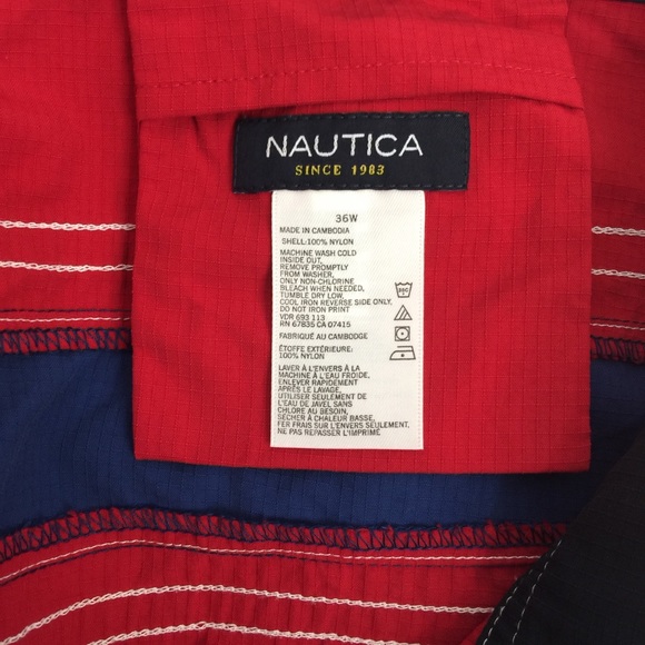 Nautica 36W Red Swimming Trunks Summer Board Short - Picture 5 of 6